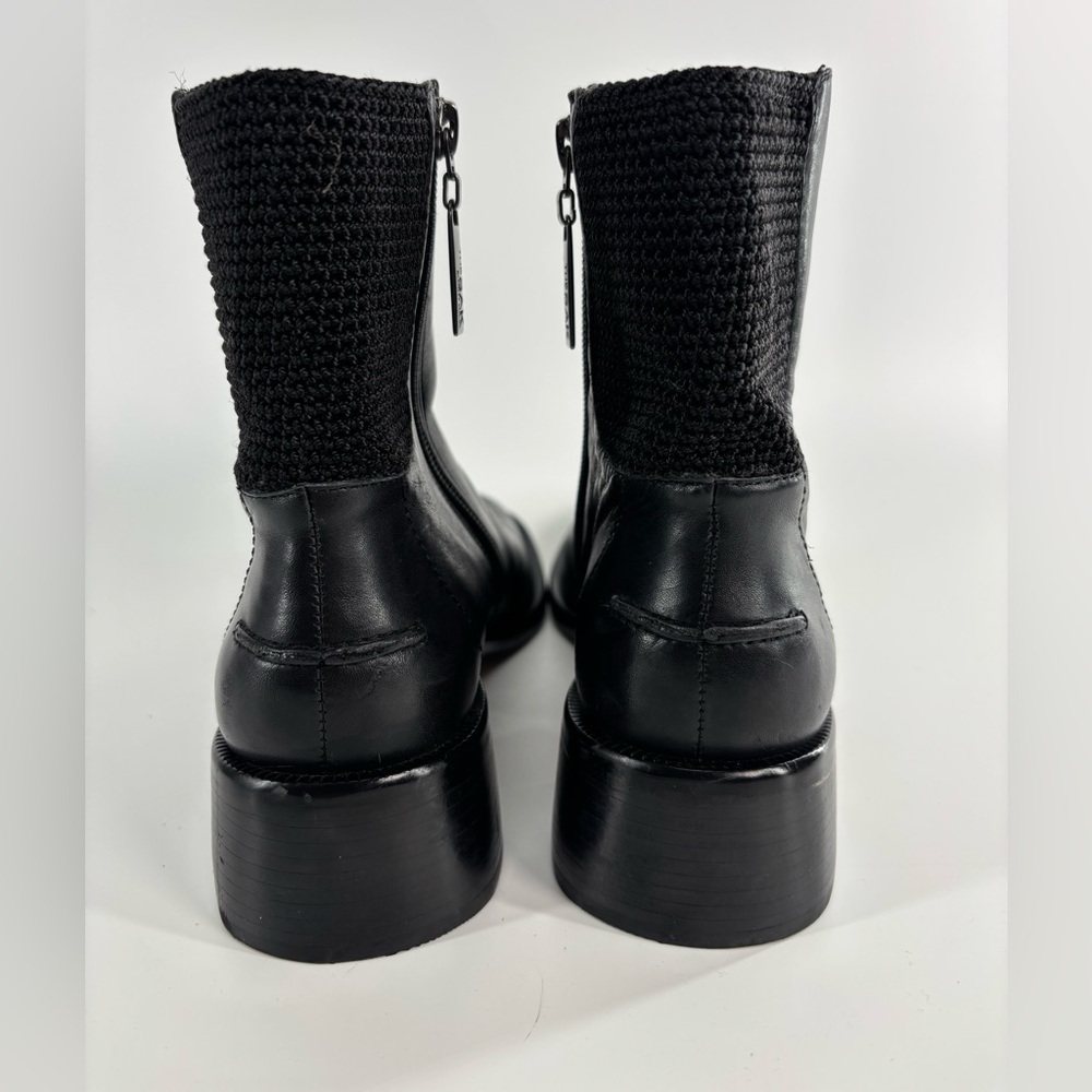 The Sak black leather Chelsea boot 8 chunky block heel crochet detail - Picture 7 of 15